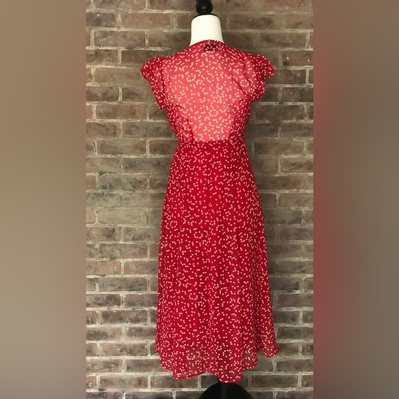 Urban Outfitters red flirty dress with white polka dot hearts XS - Picture 2 of 5